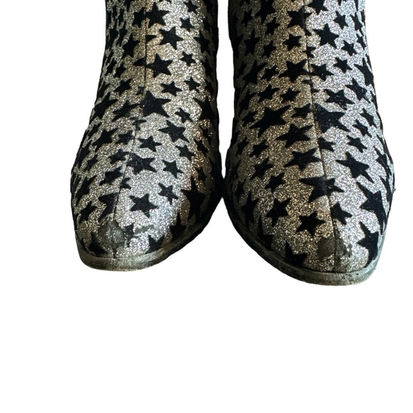 Saint Laurent ankle boots 6.5 Silver and Black Velvet Stars - Picture 2 of 5